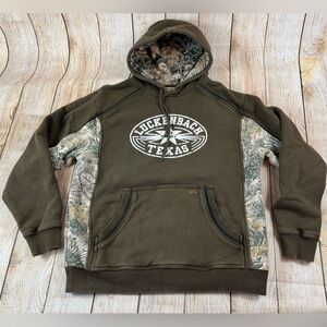 Game Guard Brown Luckenbach Texas Hoodie Sweatshirt Size Large